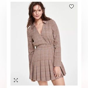 Avec Les Filles Pleated Mini Dress